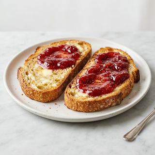 Tostadas De Mantequilla Con Mermelada