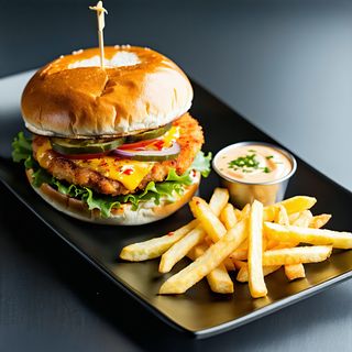 Пилешки бургер (1бр)