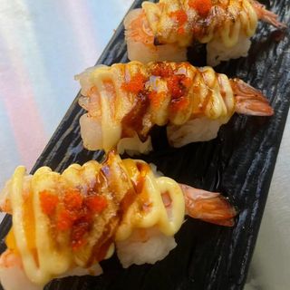 Nigiri de langostino flameado(2uds)