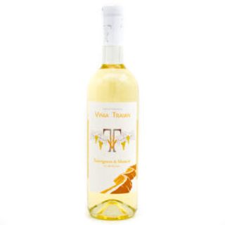 Vin Sauvignon & muscat alb demisec  0.75l alc 11.5% vinia traian