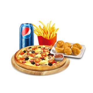 Pizza (28 Cm.) + Nuggets (4 Uds.) + Pepsi 330ml