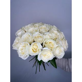 Biała Róża 60 cm, 25 szt