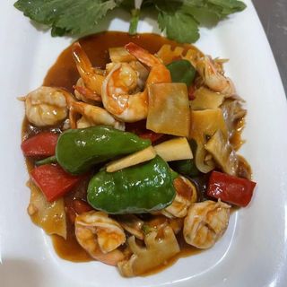 705. Gambas Con Jengibre Y Cebolleta Fresca