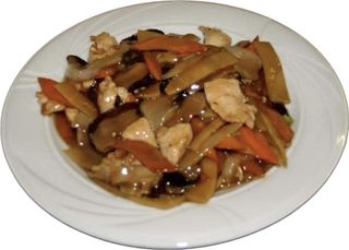 24.Pui cu bambus si ciuperci afumate