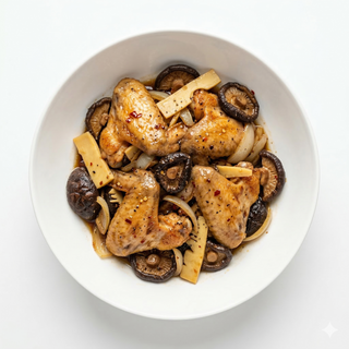 Aripioare de pui cu ciuperci