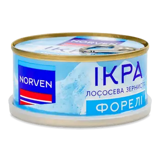 Ікра лососева Norven Форелі зерниста з/б (110г)