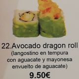 22. Avocado Dragón Roll (8 Pzs.)