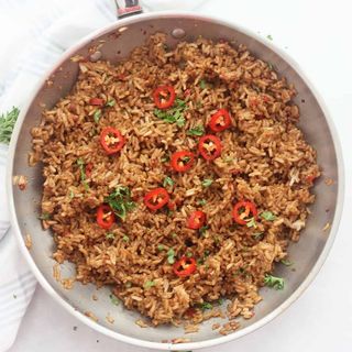 Chilli garlic fried rice with pork