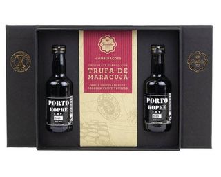 Pack Arcádia x Kopke - Tablete de Chocolate Branco e Trufa de Maracujá