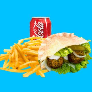 Combo De Pita Kebab Relleno De Falafel Casero Y Ensalada