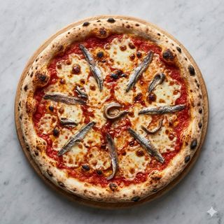 Pizza e acciughe menù