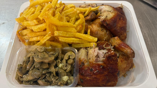 Pollo Con Champiñones y patatas