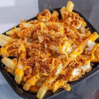Patatas Chesse-Onion(Patata fritas y cebolla frita)
