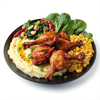 1/4 Chicken Wet Fry Mukimo