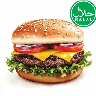 Menu Halal beef cheese burger 