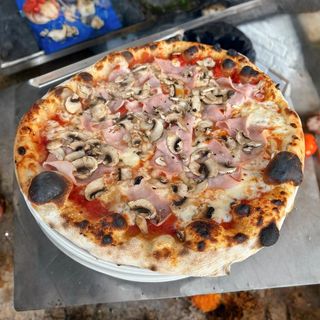 Pizza Jamón & Champiñones (30 cm. a 33 cm. aprox.)