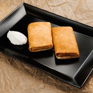 Pancakes with cottage cheese and sour cream