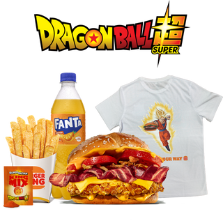 Menú Duo Bacon Cheddar Pollo Super Saiyan Grande Con Camiseta