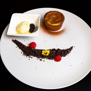 Lava cake with ice cream