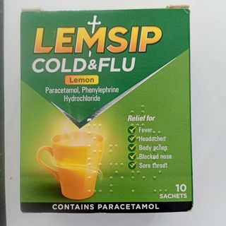 Lemsip Lemon Cold & Flu Sachets, 10 Pack