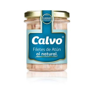 Filetes de atún natural CALVO, frasco 126 g