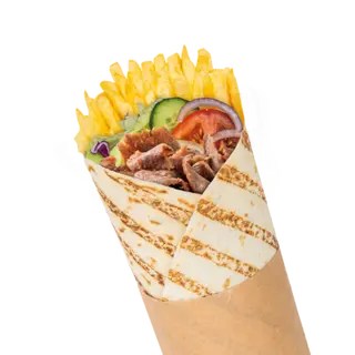 Rollo Kebap z frytkami i warzywami