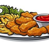 Plato Con Nuggets Con Pan Y Carne Mixta