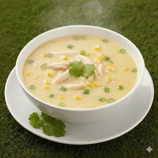 Zuppa con pollo e mais