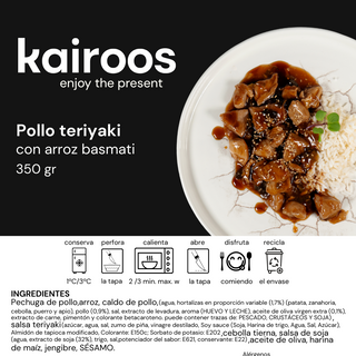 Pollo teriyaki con arroz (350 gr)