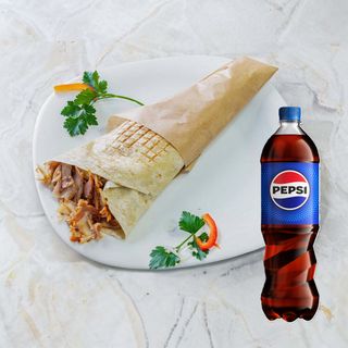 Rollo kebab z serem mega + Pepsi 500ml