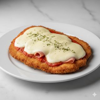 Milanesa Napolitana De Ternera con patatas fritas
