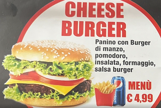 Cheese Burger Menù