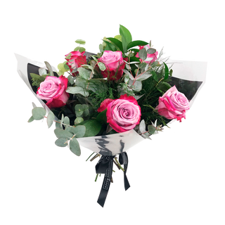 Ramo de 6 rosas deep purple variado