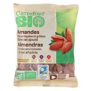 Almendra Tostada sin Cáscara sin Sal Eco Carrefour Bio 90 Gr