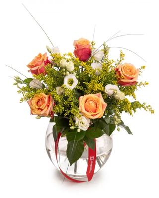 Buchet cu trandafiri portocalii