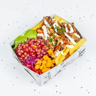 Steak Kebab Over Fries