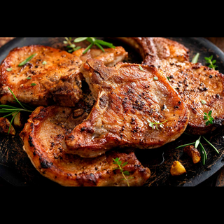 Plato De Chuleta De Cerdo Con Papas Fritas