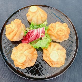 Khinkali zasmażone  ze szpinakiem