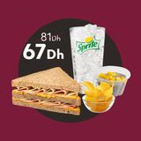 Le Club Sandwich Jambon Dinde Manchego Espagnole + Boisson + Dessert