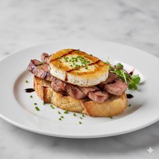 Montadito De Presa Y Queso De Cabra