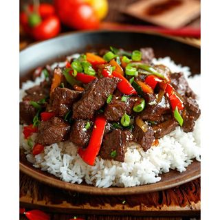 Sizzling Chicken Served With Rice