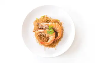 Vermicelles Sautées Aux Crevettes