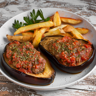 Berenjenas Rellenas Con Patatas Fritas