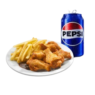 Menú alita de pollo 5 unidades