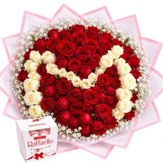 Heart-Shaped Rose + Raffaello