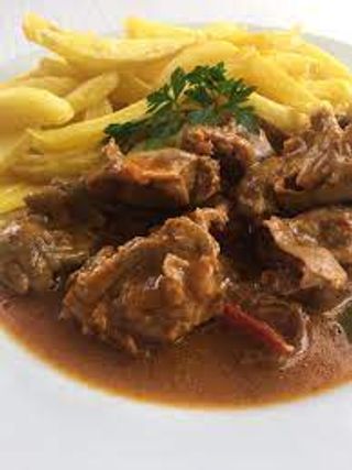 Moelas c arroz e batata frita