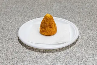 Arancino bianco stracciatella mortadella e pistacchio senza lattosio