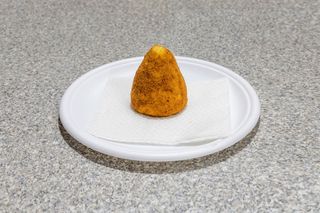 Arancino bianco stracciatella mortadella e pistacchio senza lattosio