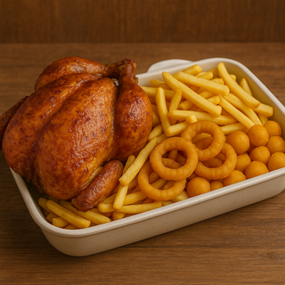 Pollo ruspante  da kg 1.100 + box frittura maxi per 4 persone 