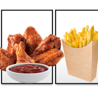 MENU ALITAS (PATATAS Y BEBIDA )